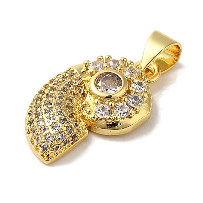 Rack Plating Brass Micro Pave Cubic Zirconia Pendants KK-U027-09-02G-1
