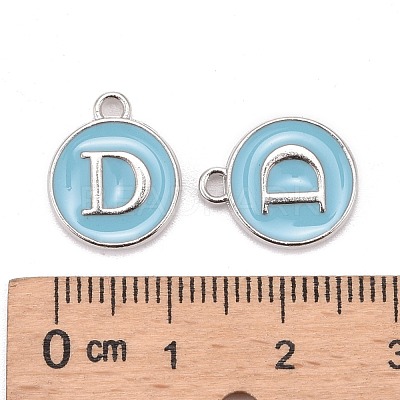 Platinum Plated Alloy Enamel Charms X-ENAM-S118-04D-P-1