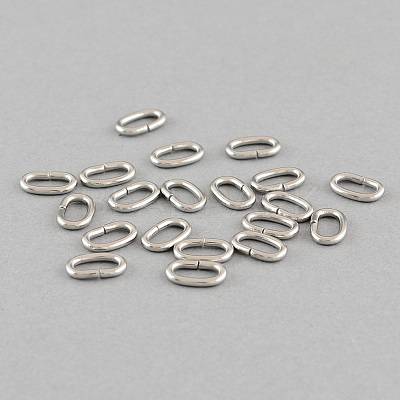 Tarnish Resistant 304 Stainless Steel Open Jump Rings STAS-Q186-03-6.5x5mm-1