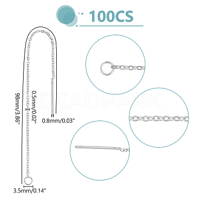 304 Stainless Steel Earring Findings STAS-UN0002-28P-1