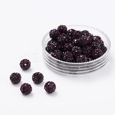 Polymer Clay Rhinestone Beads RB-H284-6MM-204-1