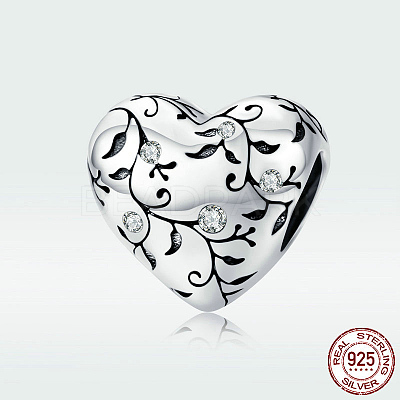 925 Sterling Silver Euorpean Beads STER-FF0012-02AS-1