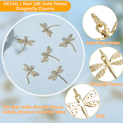 10Pcs Brass Micro Pave Clear Cubic Zirconia Pendants KK-BBC0021-86-1