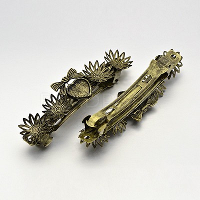 Vintage Hair Accessories Iron Hair Barrette Findings MAK-J007-20AB-NF-1