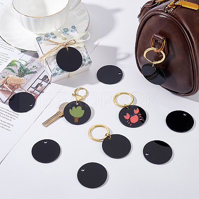 Opaque Acrylic Pendants SACR-WH0006-32B-02-1