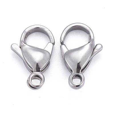 Tarnish Resistant 304 Stainless Steel Lobster Claw Clasps X-STAS-F182-01P-A-1