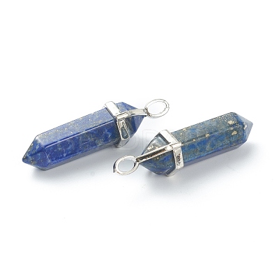Natural Lapis Lazuli Pointed Pendants G-M378-01P-A07-1