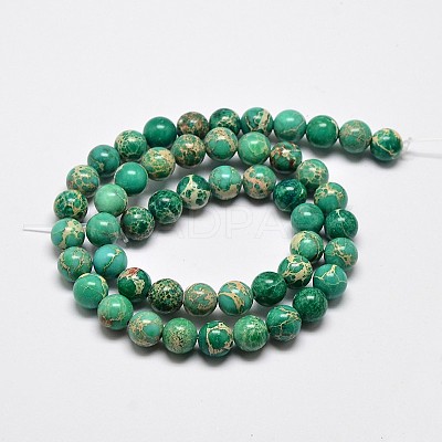 Natural Imperial Jasper Beads Strands G-I122-6mm-05-1