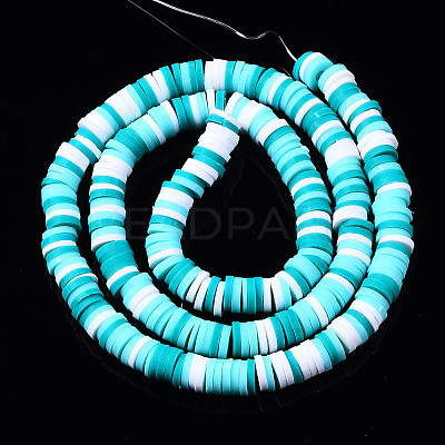 Handmade Polymer Clay Beads Strands CLAY-R089-6mm-085-1