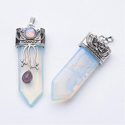 Natural & Synthetic Mixed Stone Big Pointed Pendants G-F340-05-1