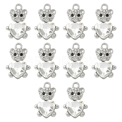 10Pcs Alloy Glass Pendants GLAA-YW0005-41P-01-1