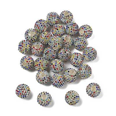 Sparkle Glass Rhinestone Round Beads OACR-S048-01E-1