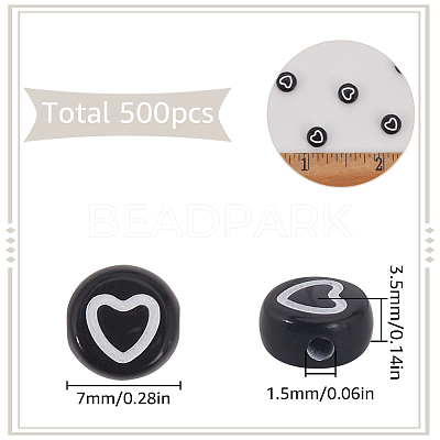 500Pcs 7 Styles Craft Style Acrylic Beads OACR-SC0001-52-1