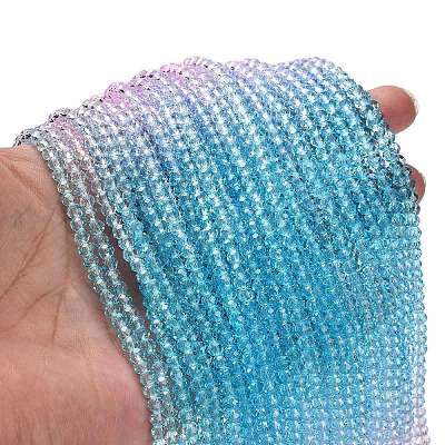Transparent Painted Glass Beads Strands DGLA-A034-T4mm-A22-1