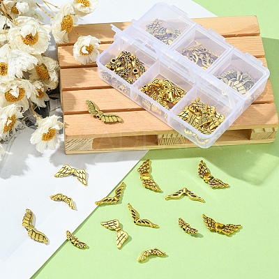 60Pcs 6 Style Tibetan Style Alloy Beads FIND-YW0001-50-1