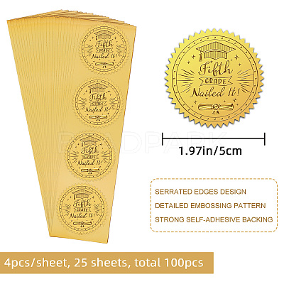 Self Adhesive Gold Foil Embossed Stickers 