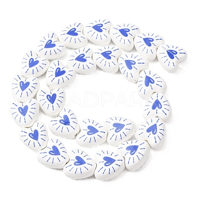 Printed Handmade Porcelain Beads PORC-G016-01C-1