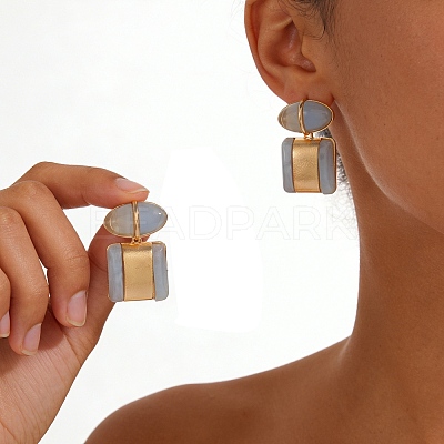 Alloy Resin Stud Earrings for Women WG7DF4E-01-1