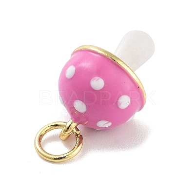 Real 18K Gold Plated Rack Plating Brass Enamel Charms KK-M293-24G-01-1