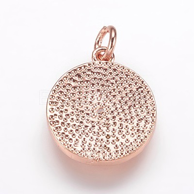 Hammered Brass Pendants KK-K207-02RG-1