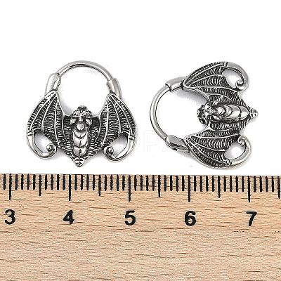 Bat 316 Surgical Stainless Steel Hoop Earrings EJEW-G416-31AS-1