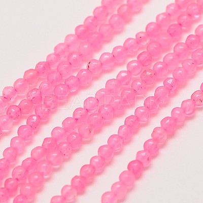 Natural White Jade Round Bead Strands G-A130-3mm-F07-1