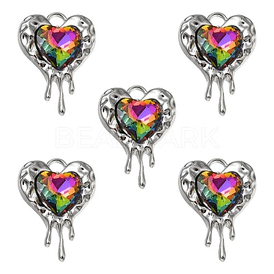Rack Plating Alloy Glass Pendants FIND-YW0001-86B-1