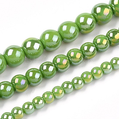 Electroplate Opaque Glass Beads Strands GLAA-T032-P4mm-AB06-1