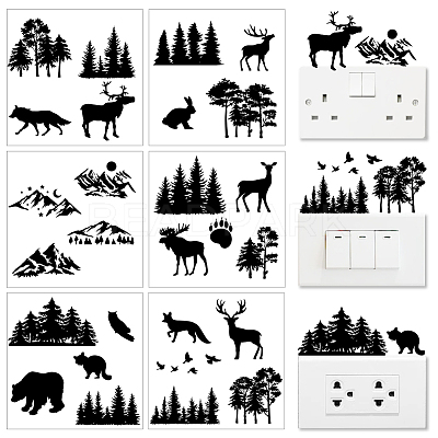 6Pcs Plant PVC Plastic Waterproof Self-adhesive Stickers Set DIY-WH0692-006-1
