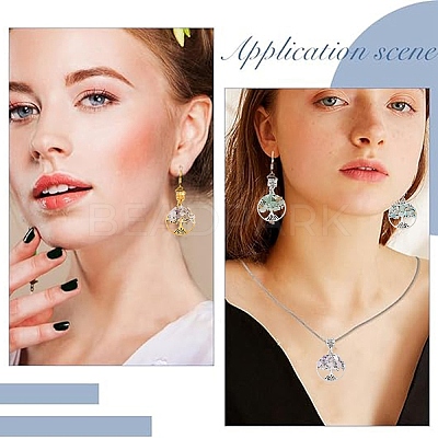 16Pcs 16 Styles Alloy Gems Tree of Life European Dangle Charms PALLOY-YW00085-1