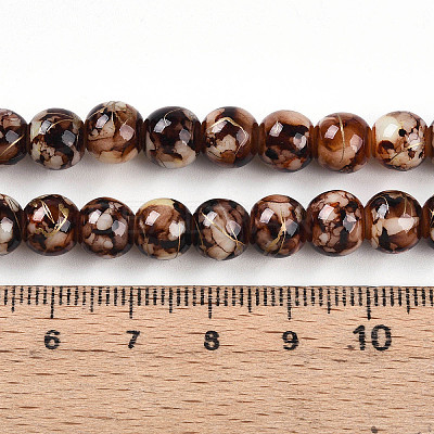 Baking Paint Glass Beads Strands DGLA-N003-8mm-B06-1