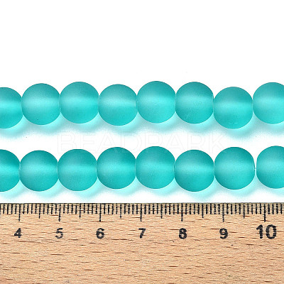 Baking Paint Transparent Glass Bead Strands GLAA-S031-10mm-18-1