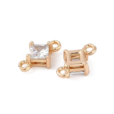 Brass Pave Glass Rhombus Links Connector Charms X1-GLAA-Q088-001E-1