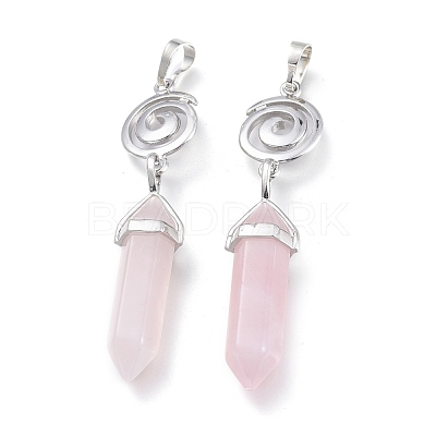 Natural Rose Quartz Pointed Big Pendants G-D0021-01P-22-1