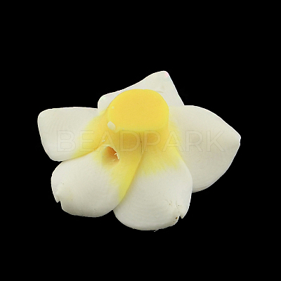 Handmade Polymer Clay 3D Flower Plumeria Beads CLAY-Q192-15mm-14-1