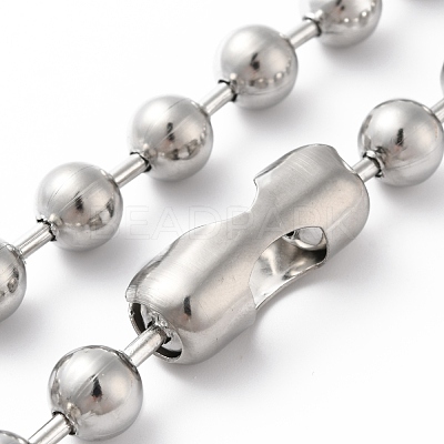 Tarnish Resistant 304 Stainless Steel Ball Chain Necklace & Bracelet Set STAS-D181-02P-02B-1