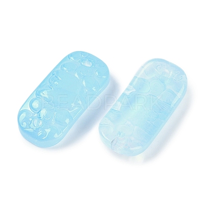 Spray Painted Transparent Glass Connector Charms X1-GLAA-H035-06H-1