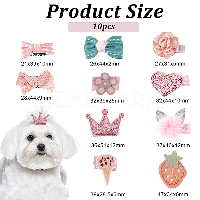 2 Sets Cute Polyester & Cotton Hair Clips Set OHAR-OC0001-04-1