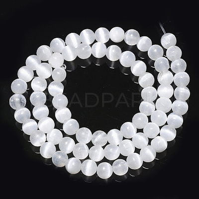 Natural Selenite Beads Strands G-S366-027B-1