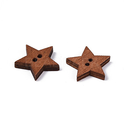 1 Bag Baking Paint Wooden Buttons BUTT-GF0001-08-1