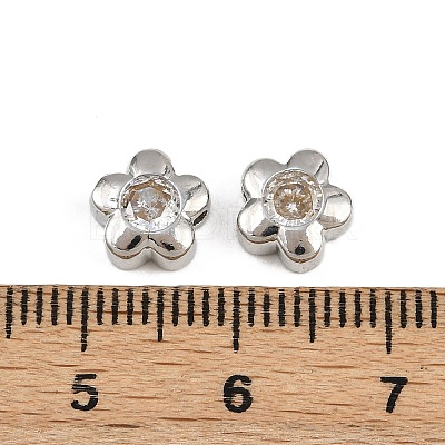 Brass Micro Pave Cubic Zirconia Beads KK-A269-56P-1