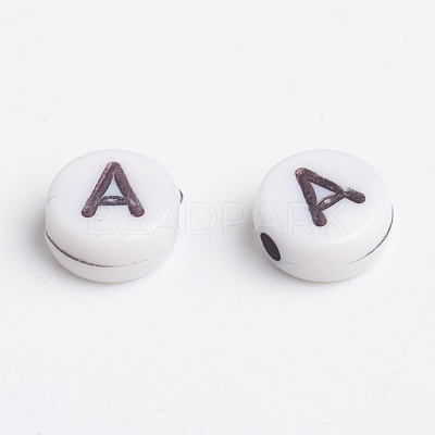 Acrylic Horizontal Hole Letter Beads MACR-2083-1
