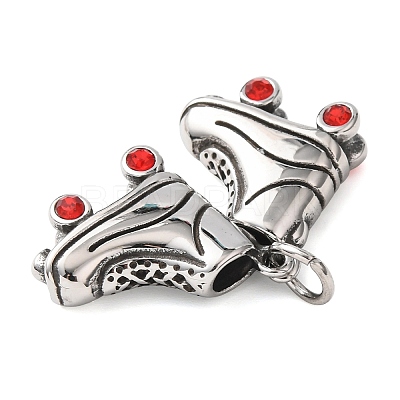 304 Stainless Steel Rhinestone Pendants STAS-P443-02AS-1
