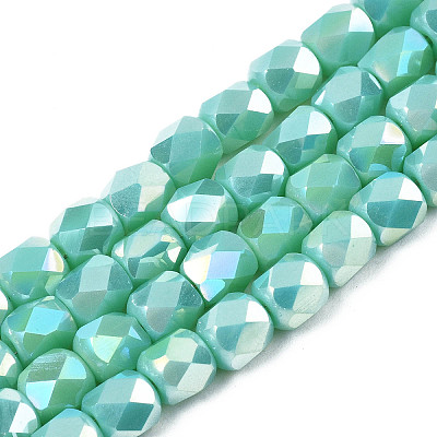 Electroplate Glass Beads Strands X-EGLA-N002-13-A07-1