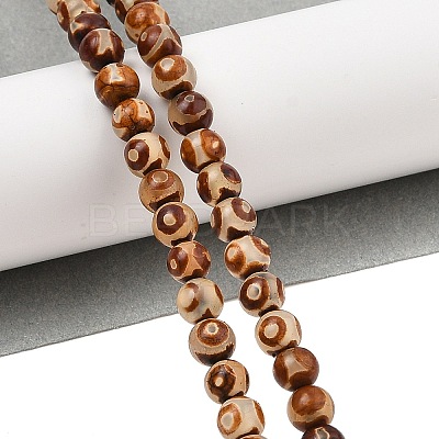 Natural Tibetan 3-Eye dZi Agate Beads Strands G-A240-A01-01-1