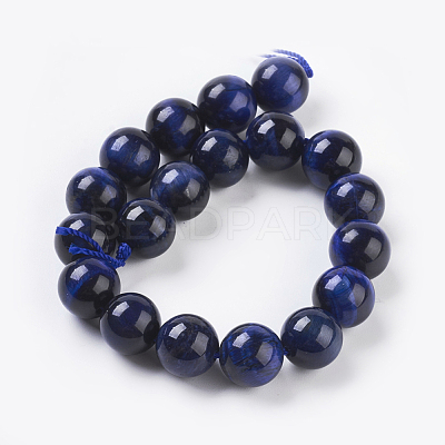 Natural Blue Tiger Eye Beads Strands X-G-G099-10mm-13-1