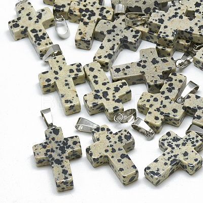 Natural Dalmatian Jasper Pendants X-G-T080-26-1