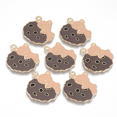 Alloy Enamel Pendants X-ENAM-T011-45KC-RS-1