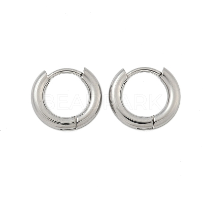 Tarnish Resistant 304 Stainless Steel Huggie Hoop Earrings EJEW-F111B-13mm-P-1