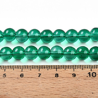 Baking Paint Transparent Glass Beads Strands DGLA-N006-8mm-09-1